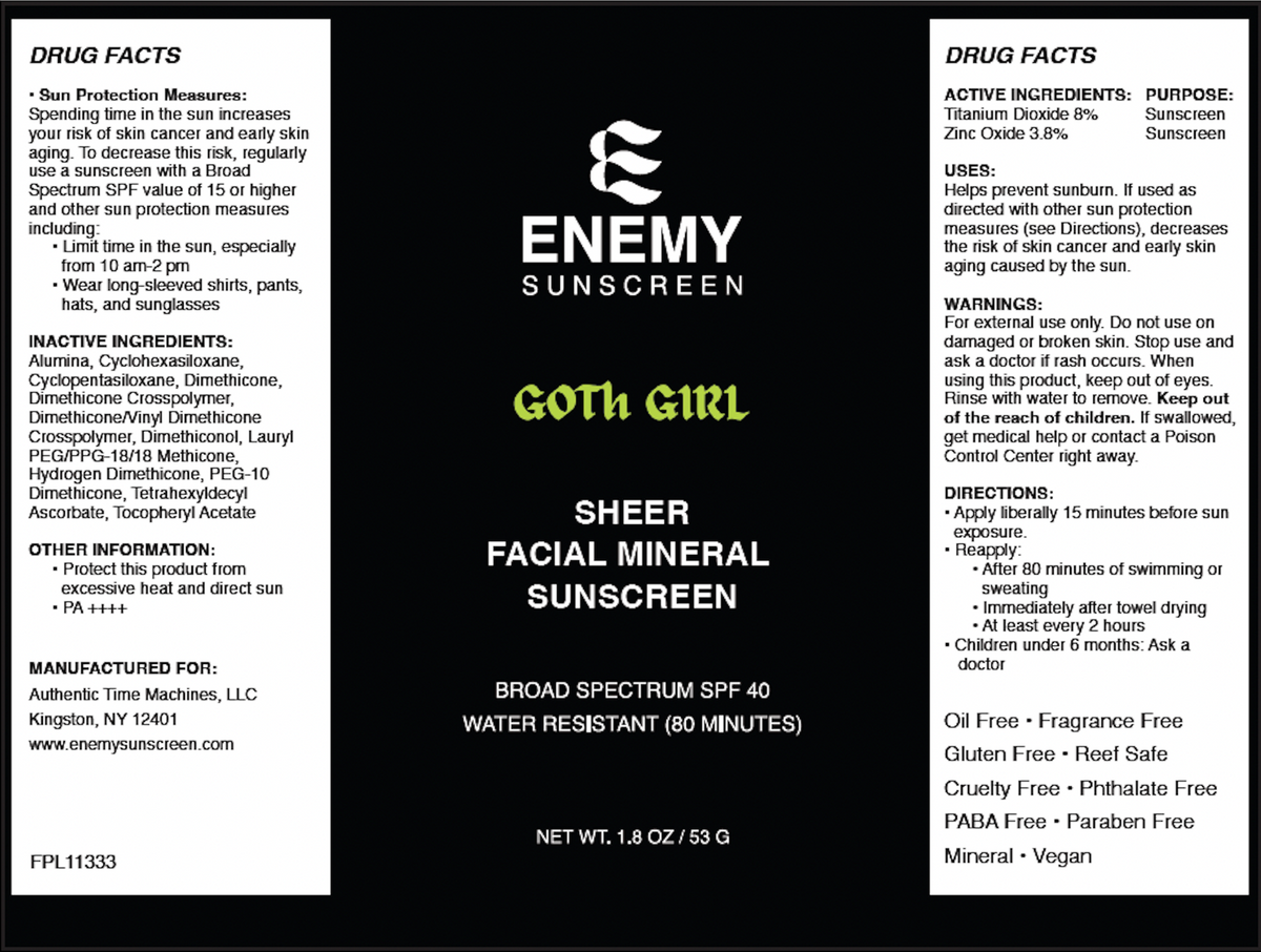 GOTH GIRL -No tint sheer mineral facial sunscreen