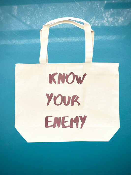 KNOW YOUR ENEMY TOTE BAG - Durable Cavas Tote with Inner Pocket